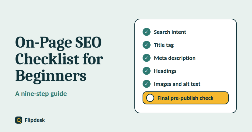 On-page SEO checklist for beginners